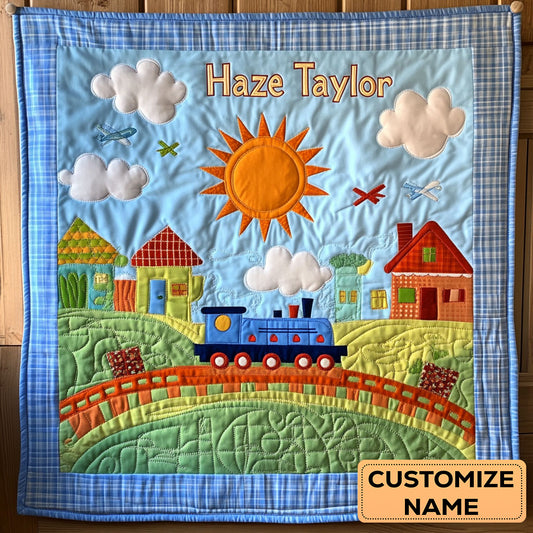 Train Daydream WN0108047CL Personalized Baby Quilt