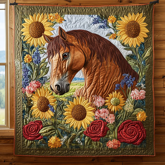 Floral Horse CW2306020CL Quilt
