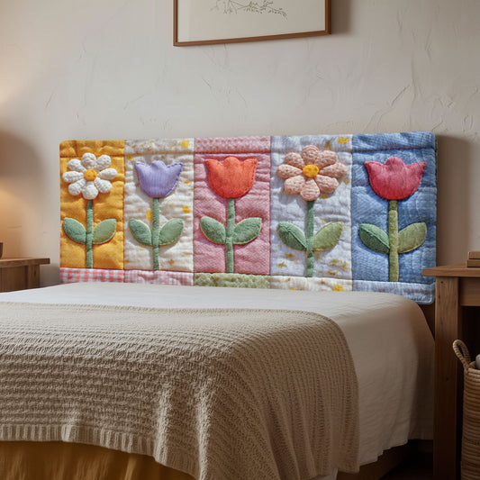 Fresh Blossoms CP2912026CL Quilted Headboard Slipcover