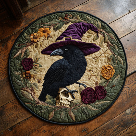 Skull & Petals Omen CP1007044CL Quilted Round Mat