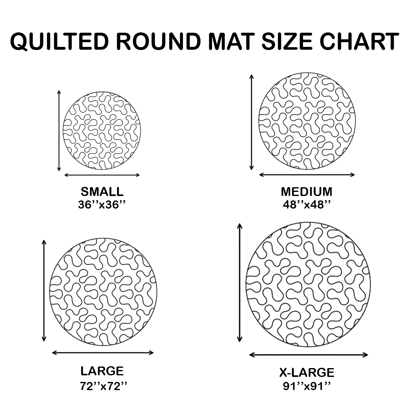 White Horse XR1403001CL Quilted Round Mat