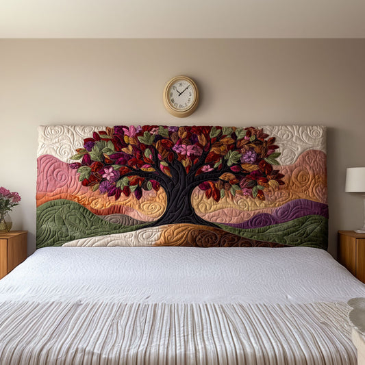 Colorful Tree QA2312012CL Quilted Headboard Slipcover