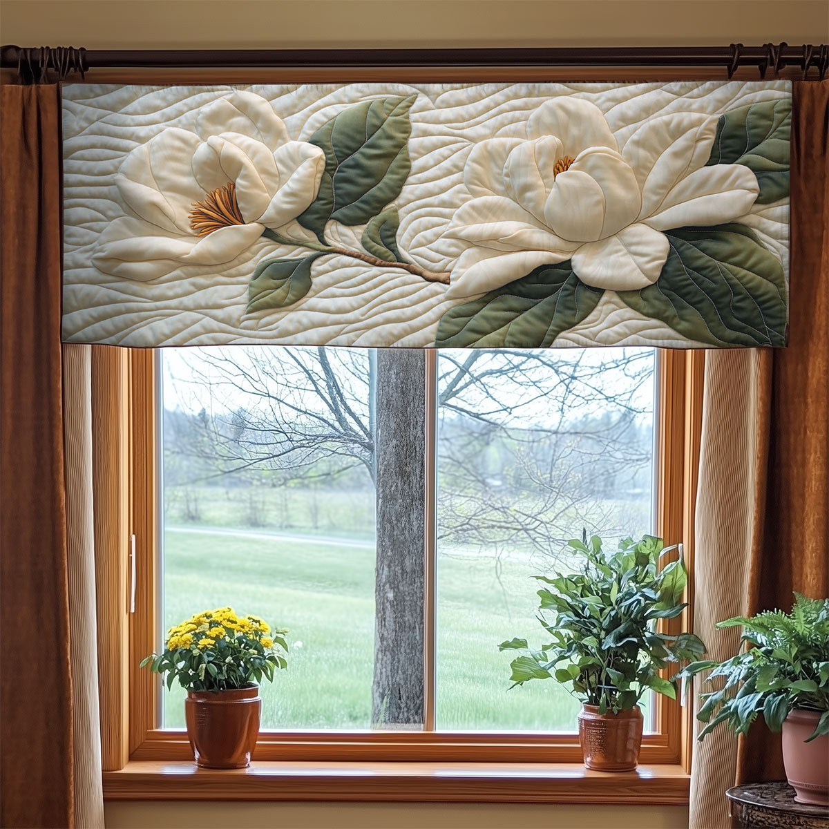 Celestial Magnolia WX2003086CL Quilted Valance