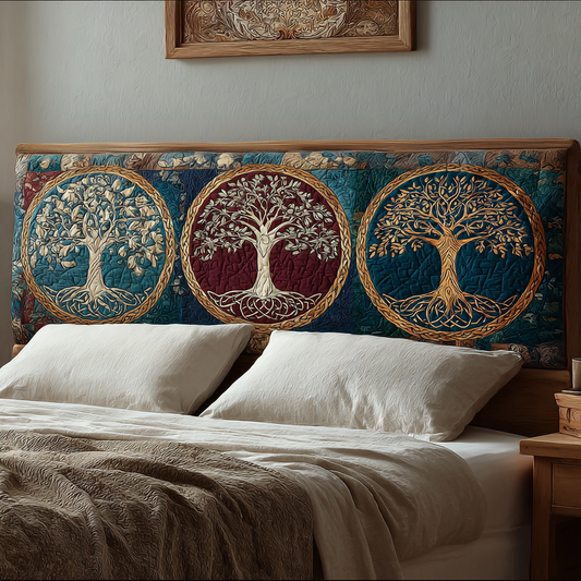 Circular Tree of Life XR2512013CL Quilted Headboard Slipcover