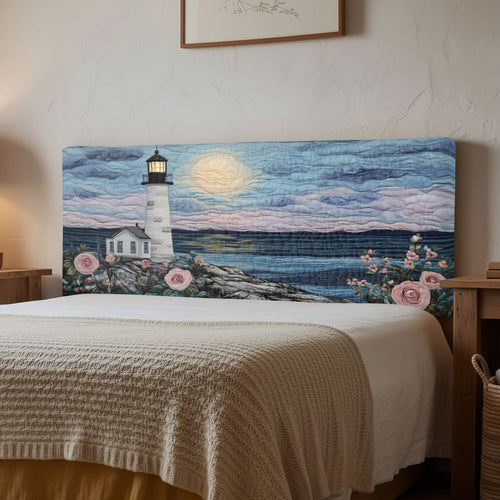 Midnight Blossom Lighthouse CW1512021CL Quilted Headboard Slipcover