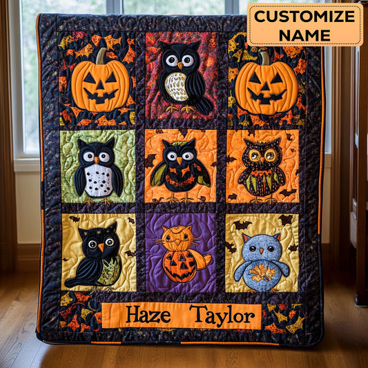 Spooky Owls WN3007097CL Personalized Baby Quilt