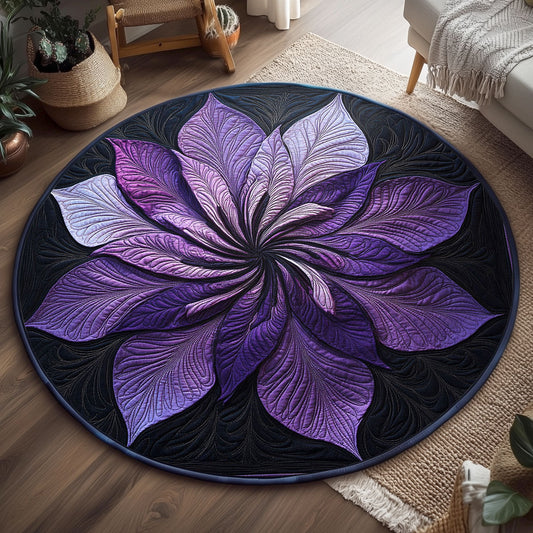 Violet Petal Elegance WP2003099CL Quilted Round Mat