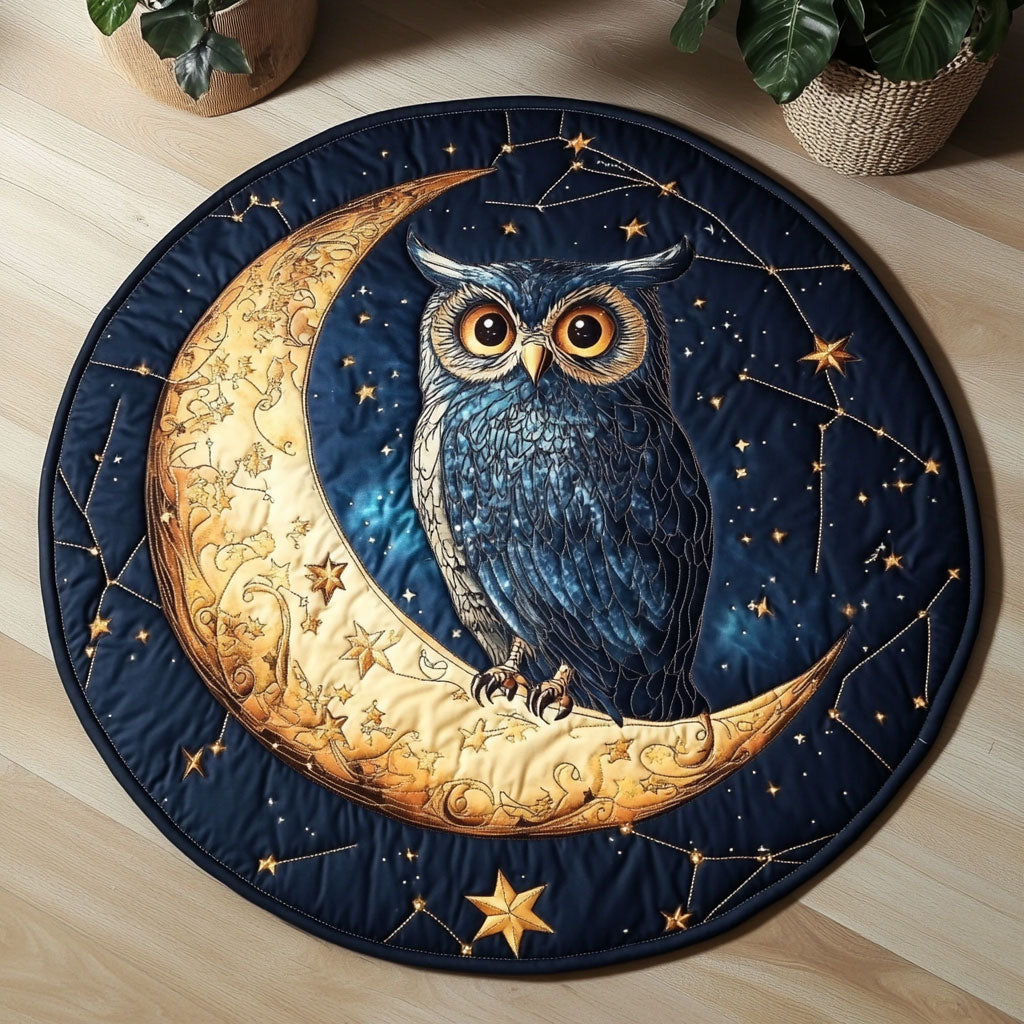 Crescent Owl CW2006013CL Quilted Round Mat