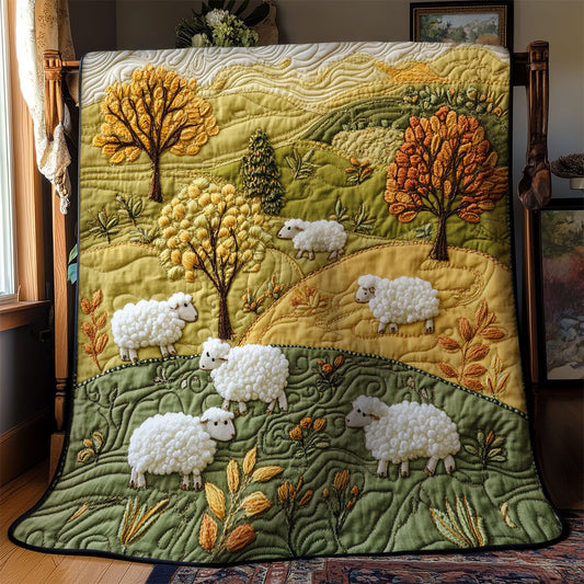 Sheep In Farm WY1802032CL Quilt