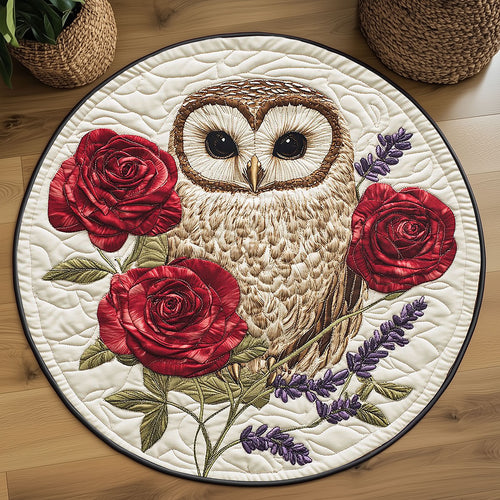 Majestic Owl Blossom WP2304014CL Quilted Round Mat