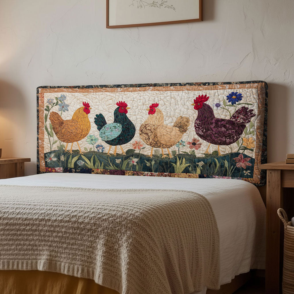 Chicken Cozy Winter WN1312017CL Quilted Headboard Slipcover