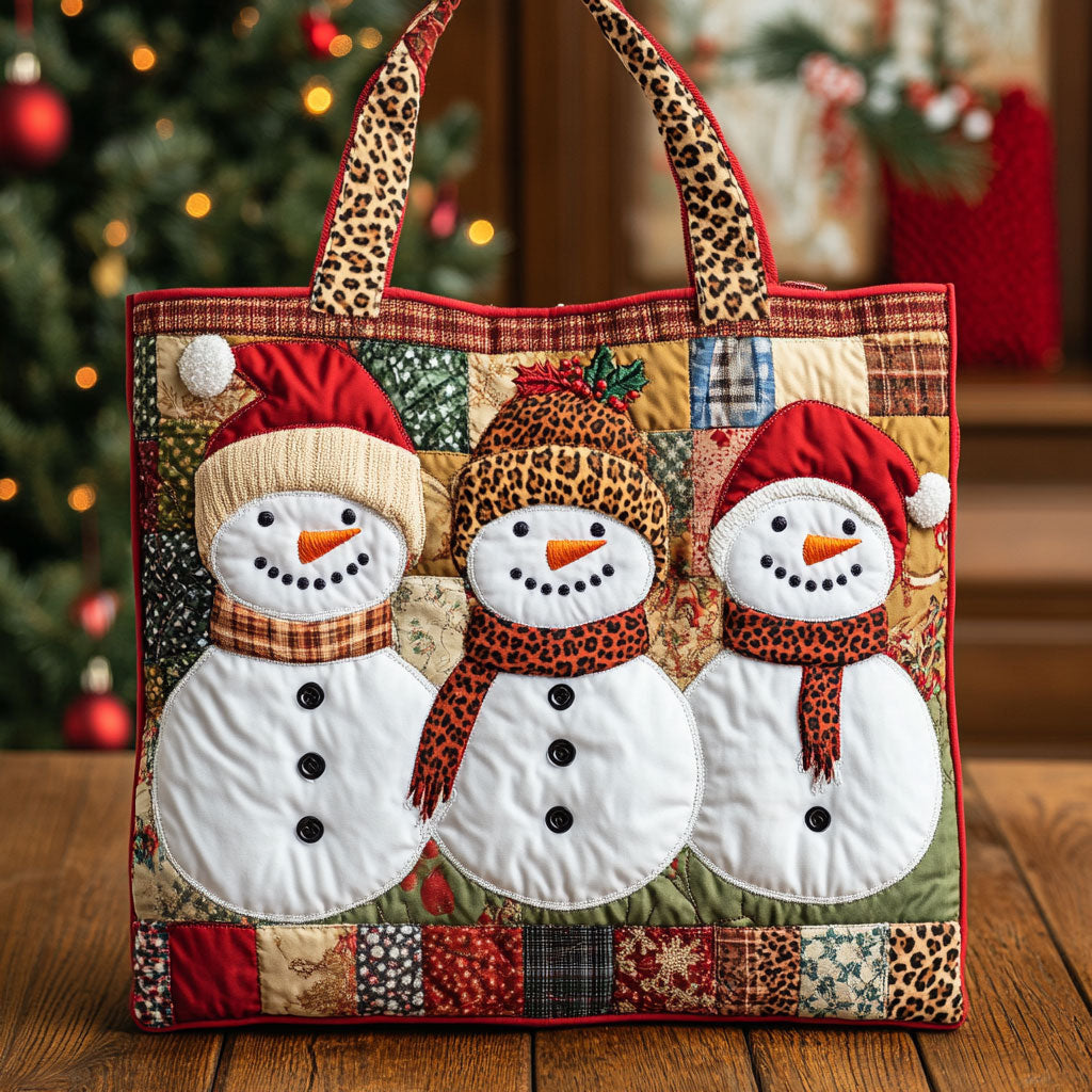 Snowman Charm CW1411074CL Quilted Tote Bag