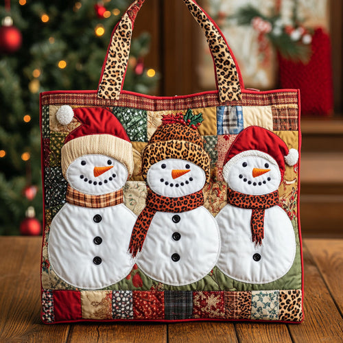 Snowman Charm CW1411074CL Quilted Tote Bag