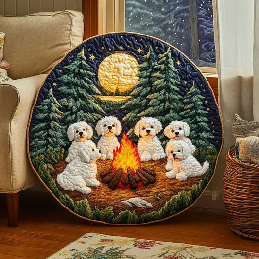 Bichon Frise Under The Stars WN1703009CL Quilted Round Mat