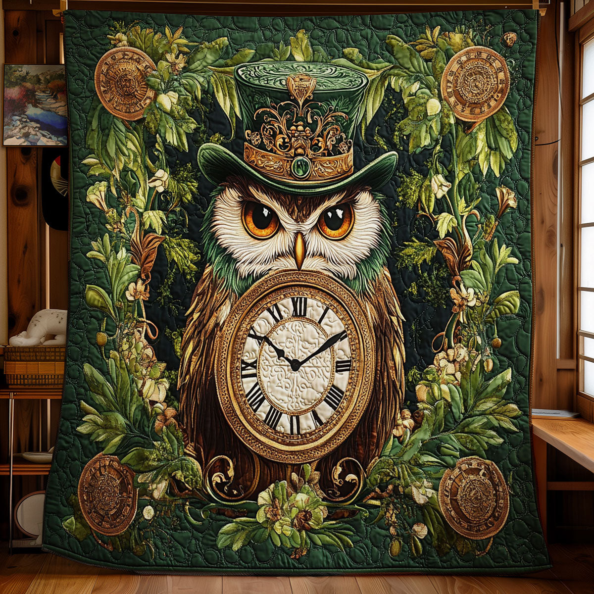 Mystic Owl Clock WY2101067CL Quilt