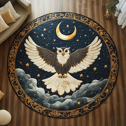 Celestial Regal Owl CW2907014CL Quilted Round Mat