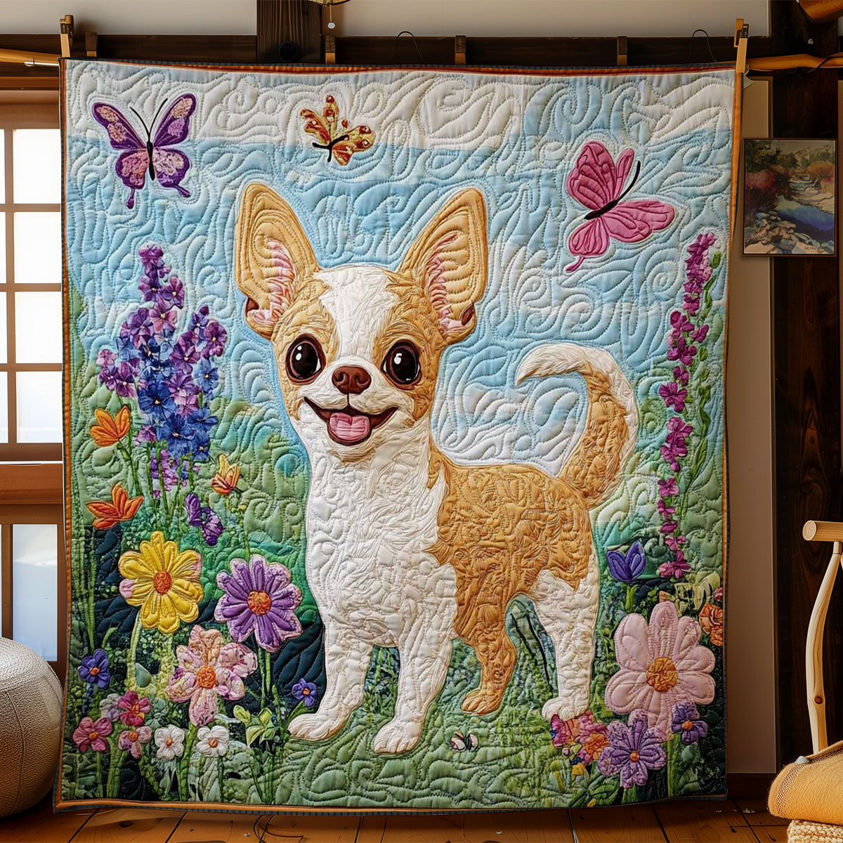 Chihuahua Bloom WN2403016CL Quilt