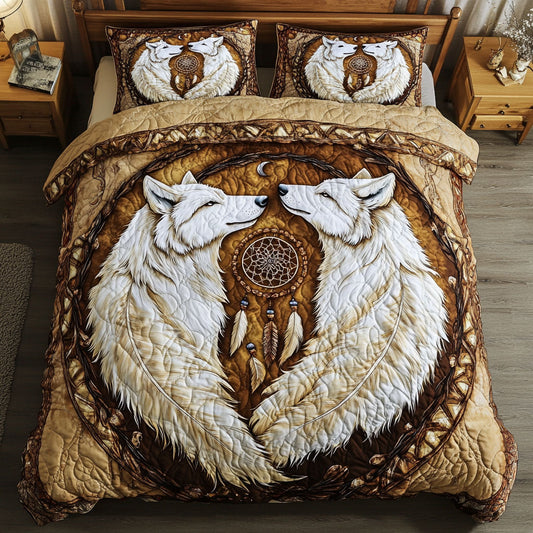 Native Couple White Wolf WY2702017CL Duvet Cover Set