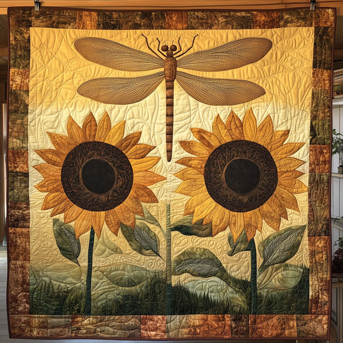 Dragonfly And Sunflowers LT0310009CL Quilt