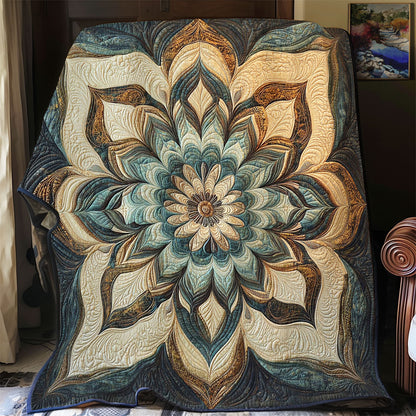 Mystic Teal Flower Bloom WY2702101CL Quilt