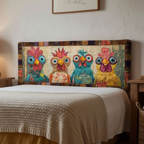 Chicken Funny WN1312022CL Quilted Headboard Slipcover