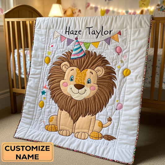 Happy Lion WN2907057CL Personalized Baby Quilt
