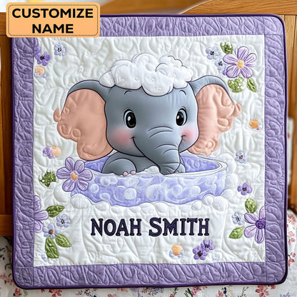 Plush Elephant Baby WY2607008CL Personalized Baby Quilt