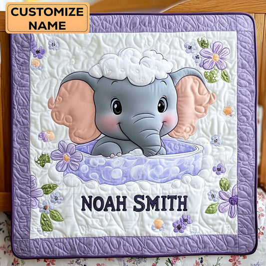 Plush Elephant Baby WY2607008CL Personalized Baby Quilt