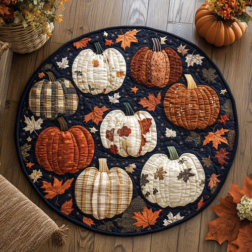 Pumpkin Sleep WN2307081CL Quilted Round Mat