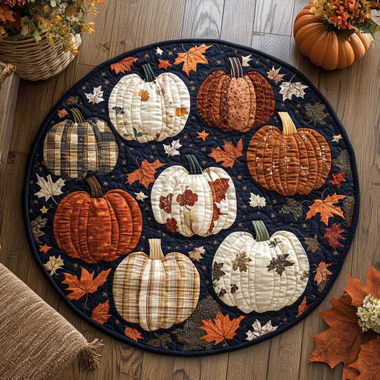 Pumpkin Sleep WN2307081CL Quilted Round Mat