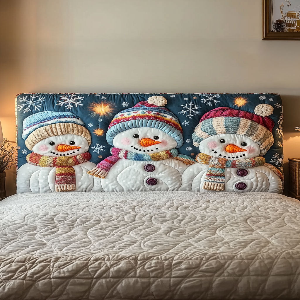Smiley Snowman WN3112040CL Quilted Headboard Slipcover