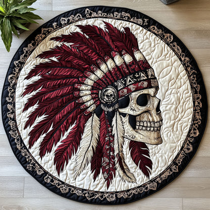 Skull Native American CW2306040CL Quilted Round Mat