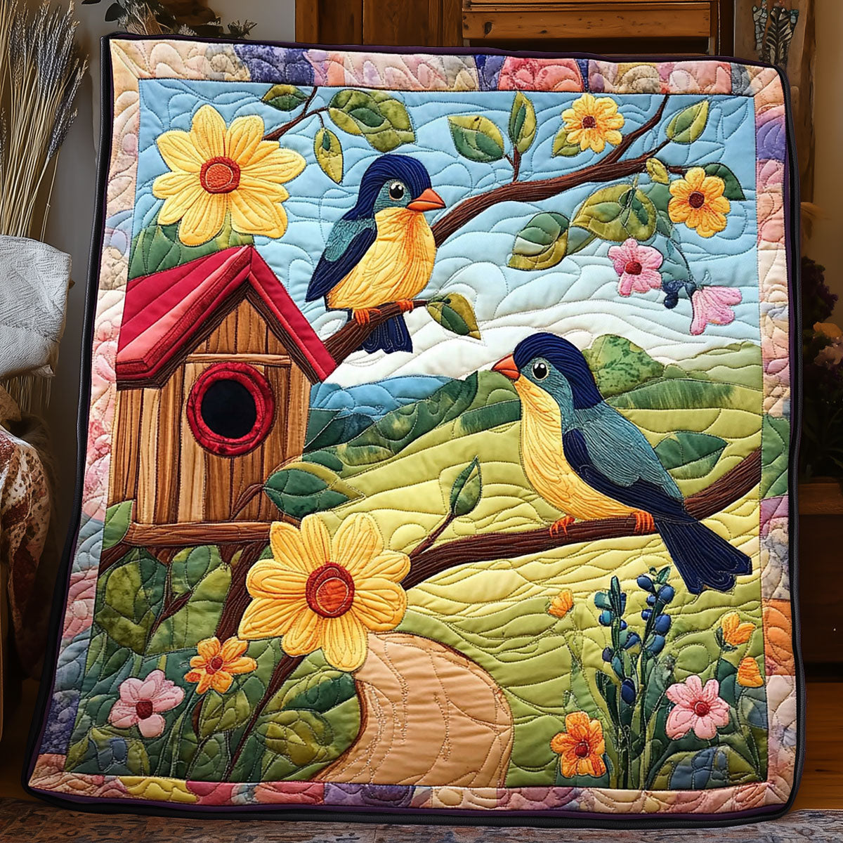 Countryside Birdhouse WJ1904002CL Quilt