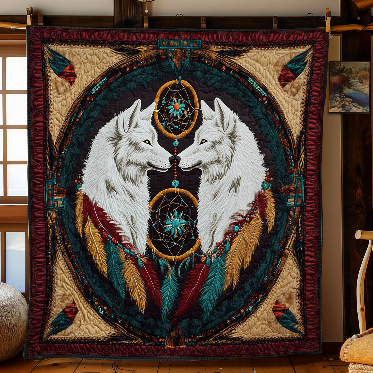 Dreamcatcher And Wolf WY2702072CL Quilt
