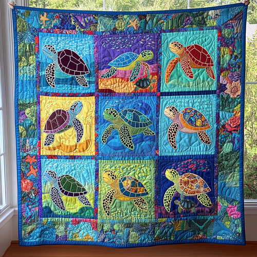 Colorful Turtles XR1712006CL Quilt