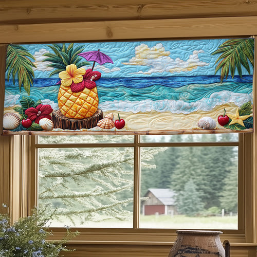 Tropical Pineapple WJ0805039CL Quilted Valance