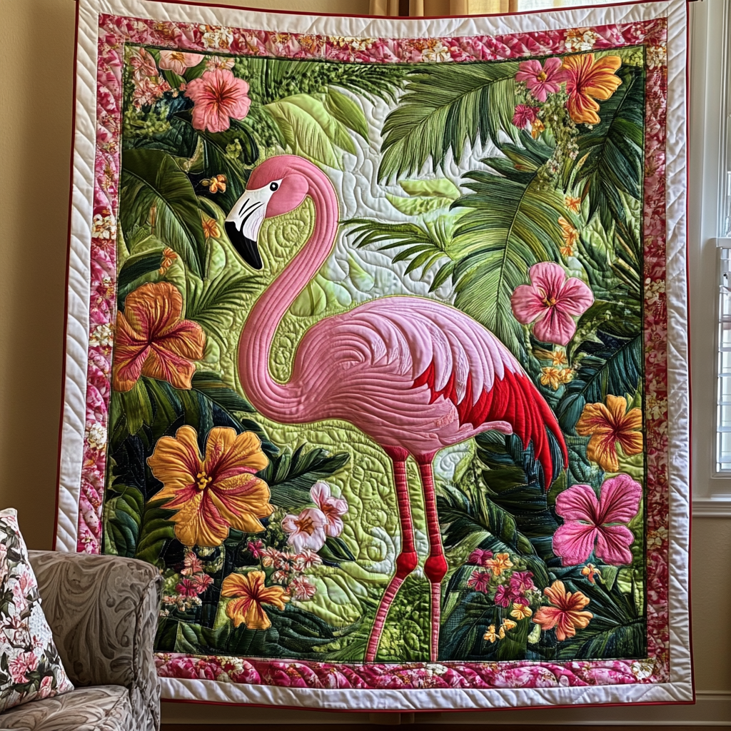 Tropical Flamingo XR2412001CL Quilt