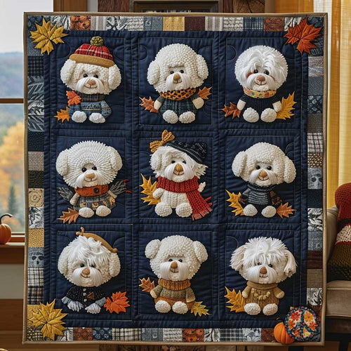 Bichon Frise Sweater Snuggles WN1610028CL Quilt