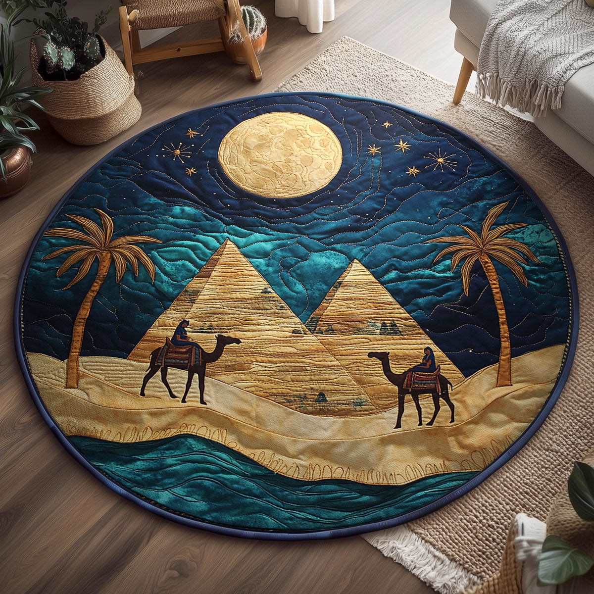 Desert Camel WX1005009CL Quilted Round Mat