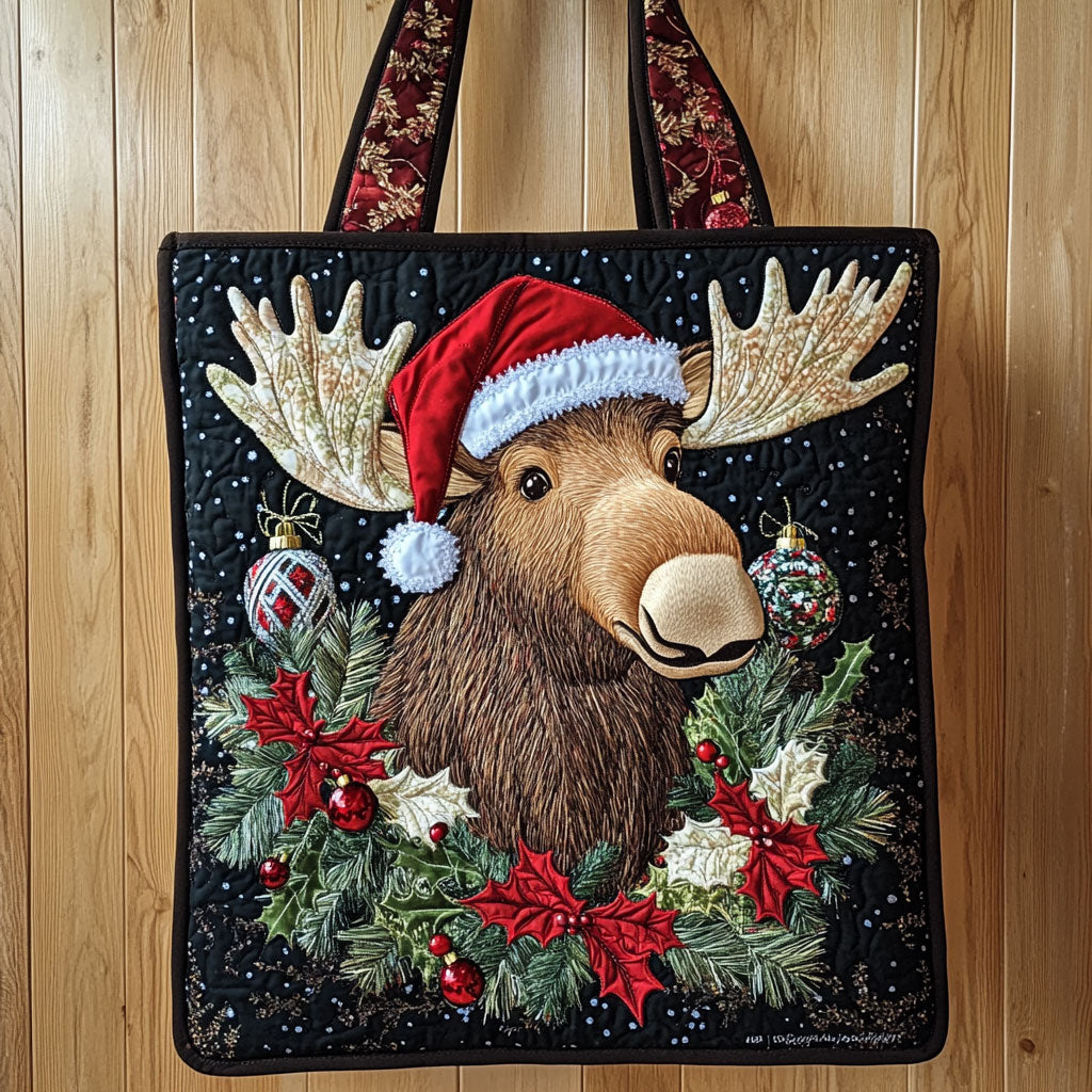 Christmas Moose WN2609012CL Quilted Tote Bag
