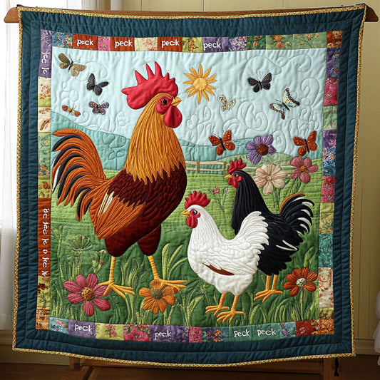 A Rooster Family WY2708022CL Quilt