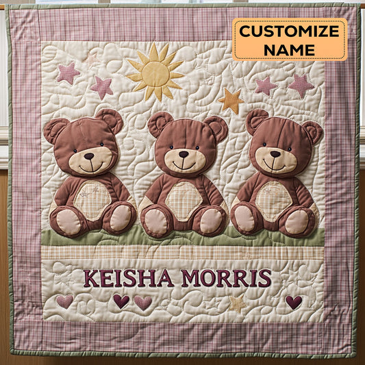 Teddy Bear CP2507045CL Personalized Baby Quilt