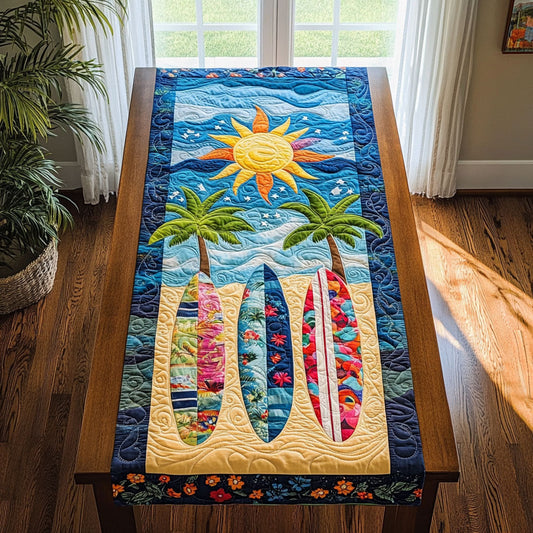 Surfboard Summer WX0606050CL Quilted Table Runner