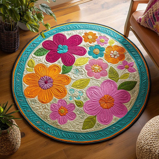Tropical Flower WN0808108CL Quilted Round Mat