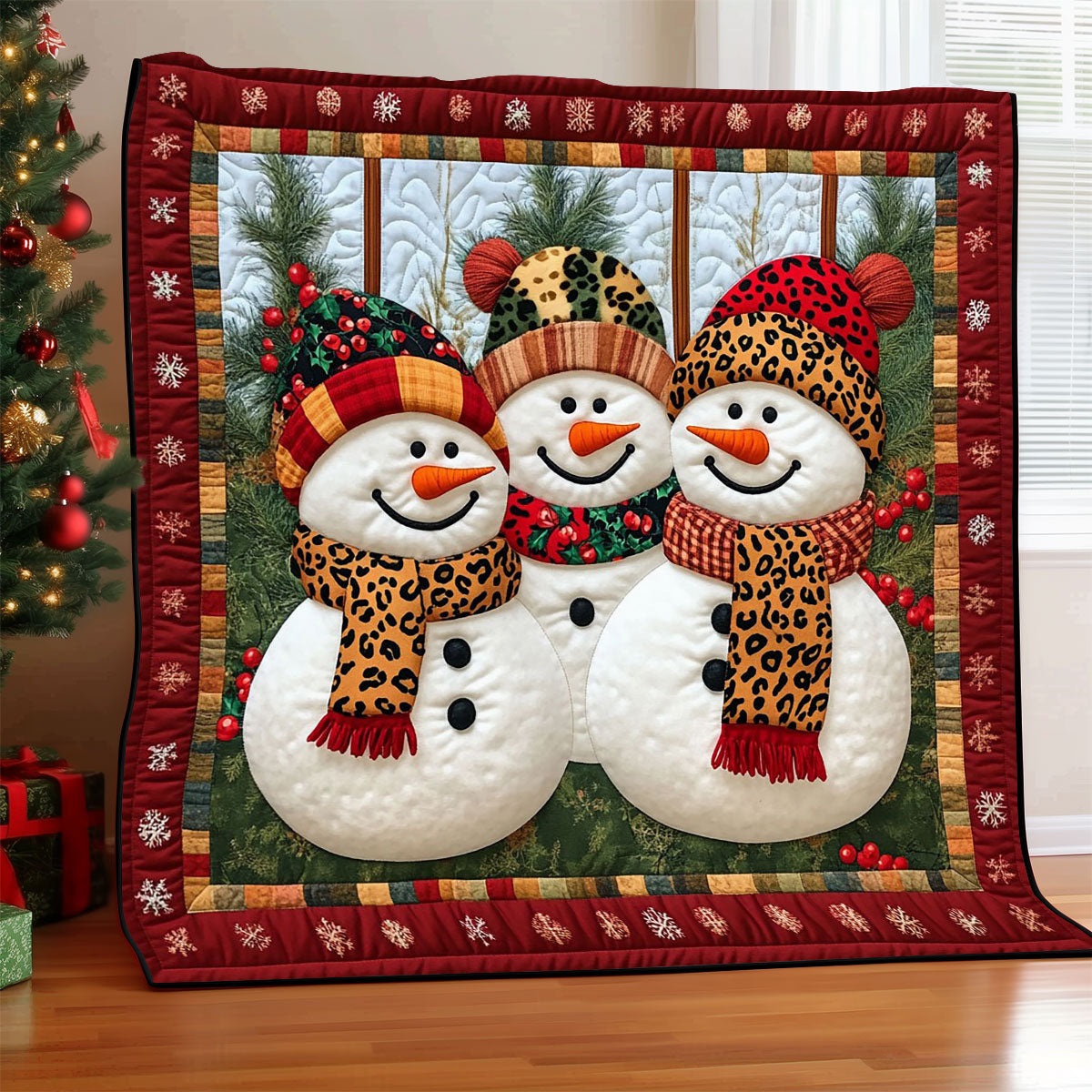 Christmas Snowman Leopard CW1411061CL Quilt