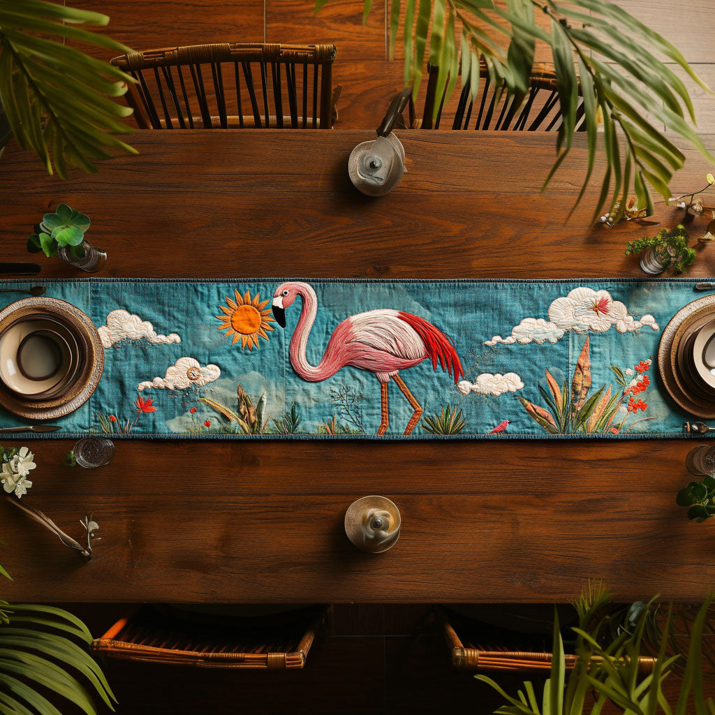 Flamingo Spirit WN0707070CL Quilted Table Runner