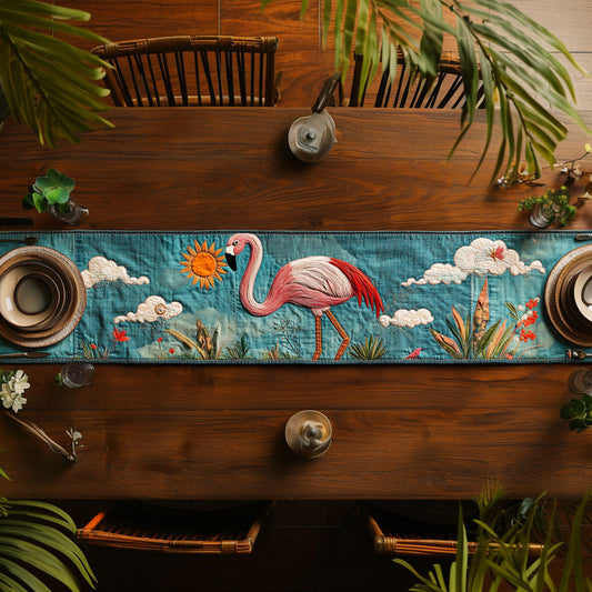 Flamingo Spirit WN0707070CL Quilted Table Runner