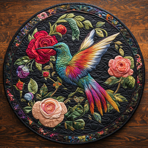 Hummingbird Bloom CW1507019CL Quilted Round Mat