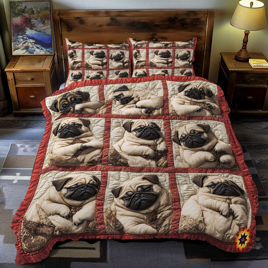 Cute Sleeping Pug WY2712092CL Duvet Cover Set