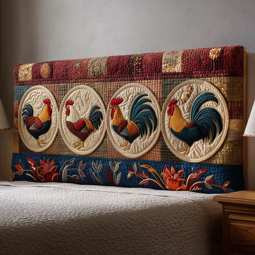 Rooster Parade CP2212029CL Quilted Headboard Slipcover